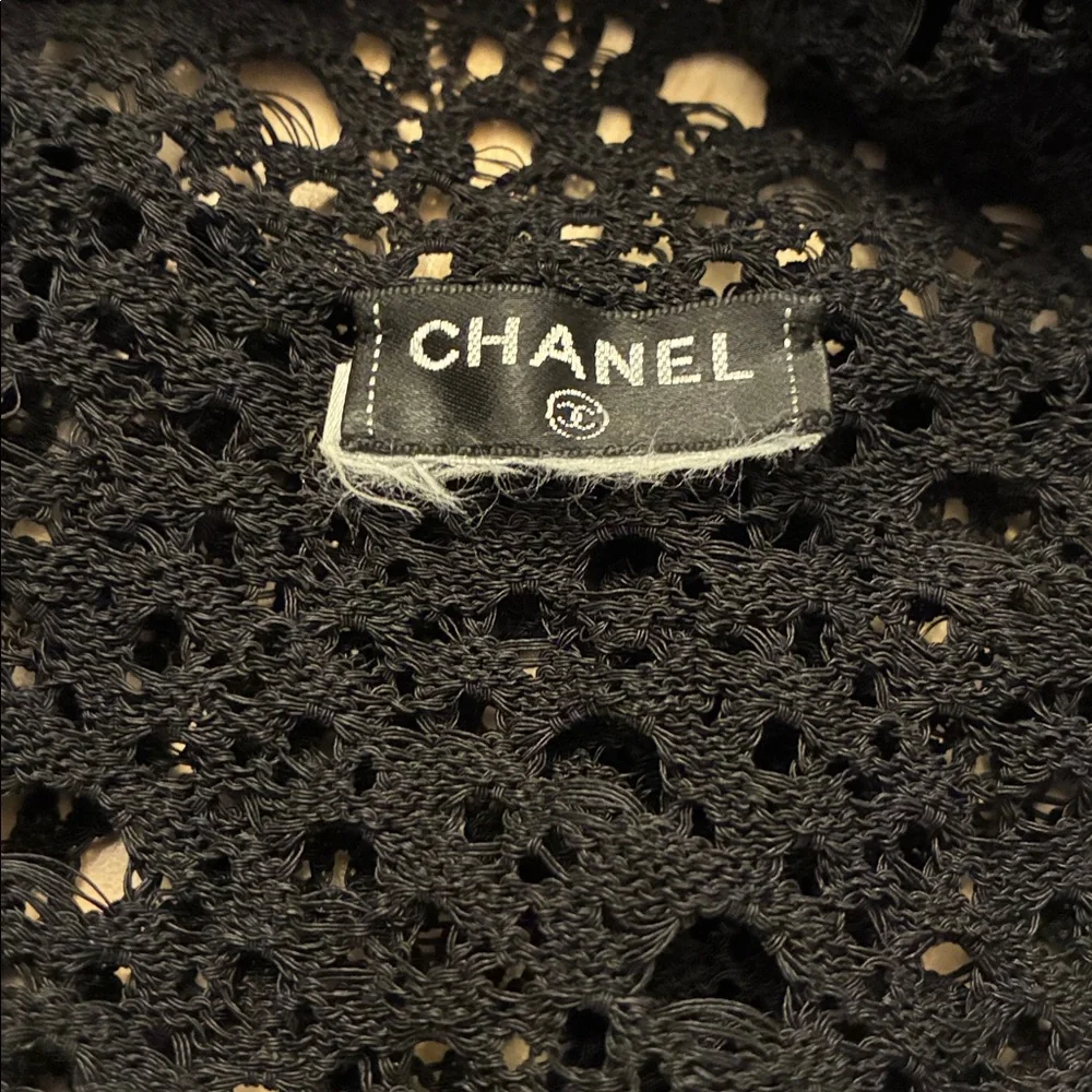 CHANEL Runway 2012 Asymmetrical Ruffle Lace Top Black